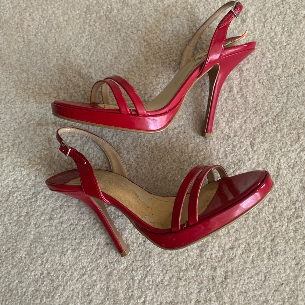 Colin Stuart Red Patent Sandal 4 inch heel. Red, Size 6B, vintage from VS ❤️❤️